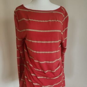 Red and Gold Striped Women's Tunic